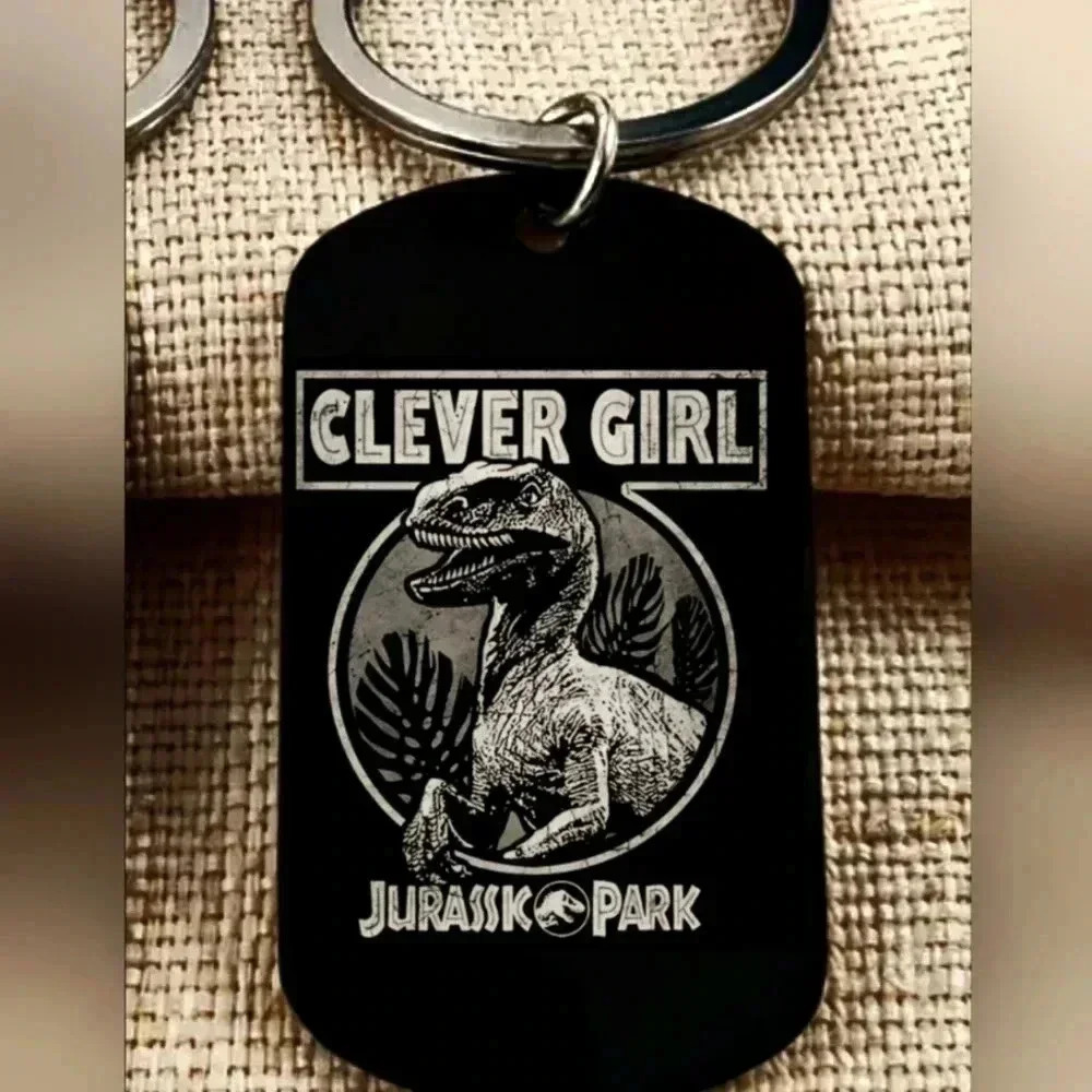 Clever girl hot cute Dinosaur jurassic Park Keychain